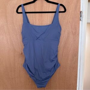 GAP One-Piece Maternity Swimsuit in Dusty Blue